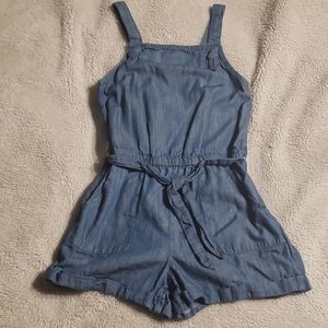 Girls Old Navy denim shorts romper, size M